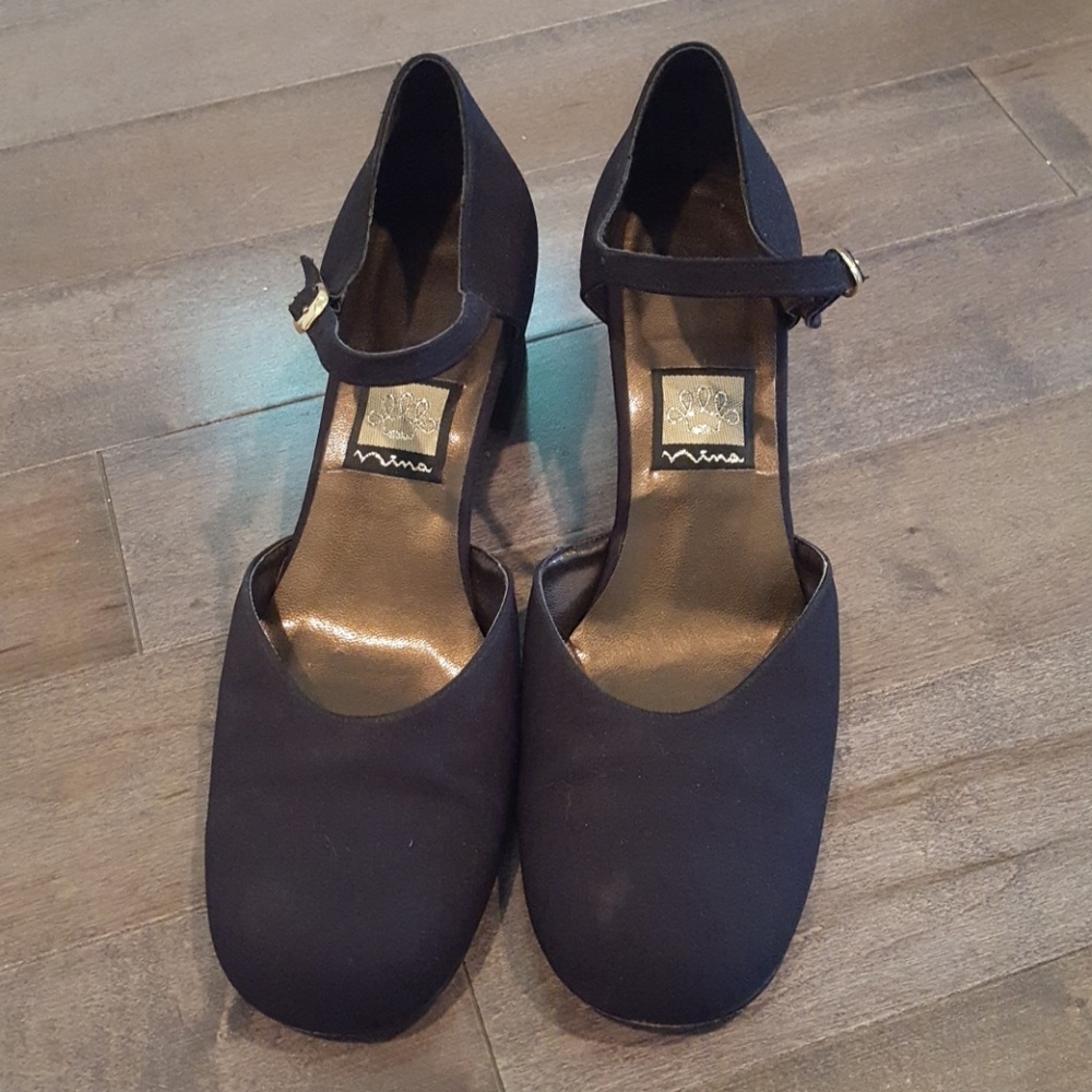 Nina Black Heels with Strap Size 8M